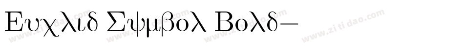 Euclid Symbol Bold字体转换